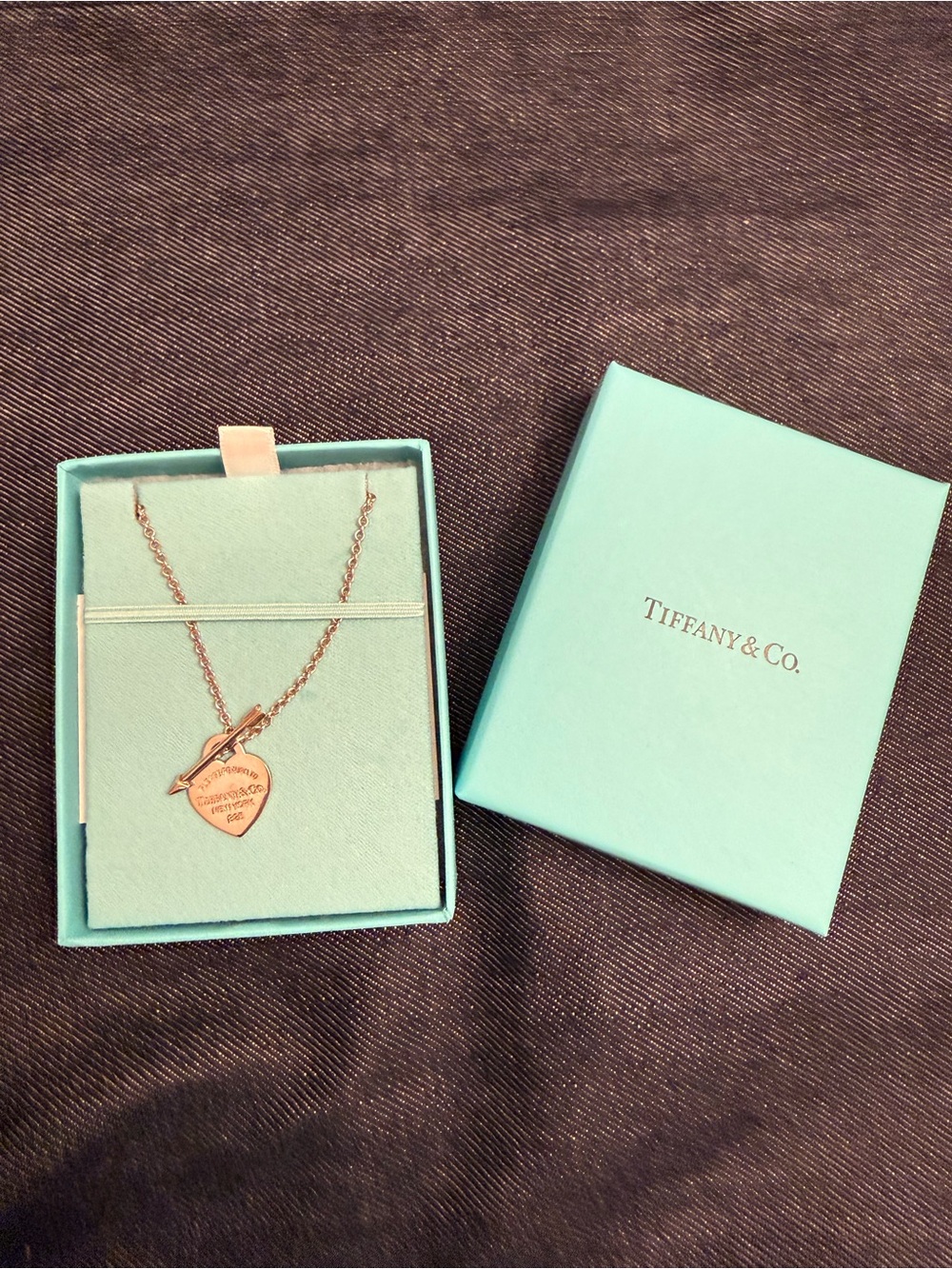 Tiffany & Co. Sliver Heart Toggle Pendant Necklace